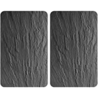 Los mejores  - WENKO Placas cobertoras de vidrio universales XL Pizarra - 2er Set- extra groß- Kochplattenabdeckung und Schneidebrett…
